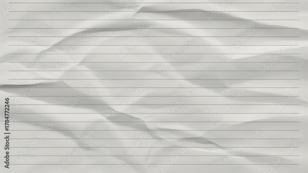 Fototapeta premium Crumpled paper with horizontal lines