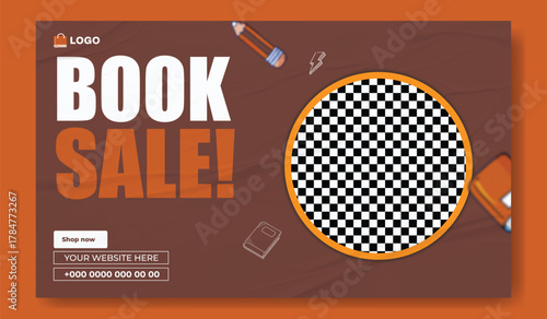 Special book sale announcement with stack of books and decorative elements on green background.
Exciting special book sale announcement featuring stacked books and graduation cap on a vibrant green.