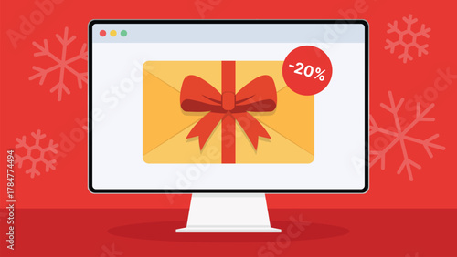 Christmas sale banner monitor gift voucher