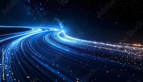 light trails weaving through dark space creating constellation mapping pa 