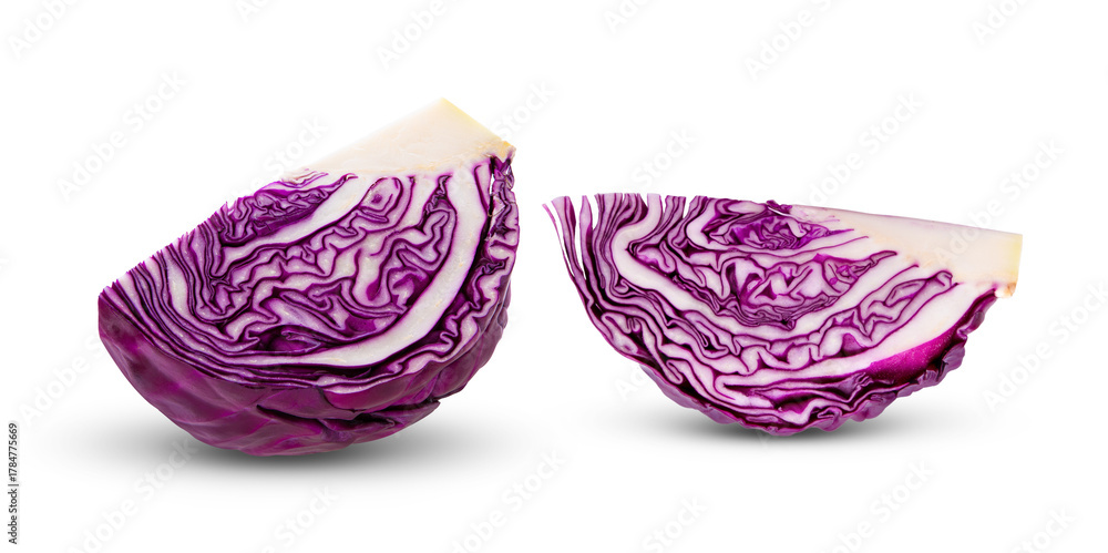 Fototapeta premium Red cabbage slice isolated on transparent ( image from camera )