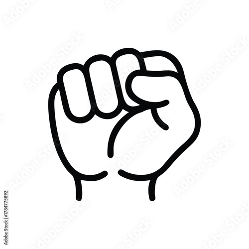 Fist raised in protest