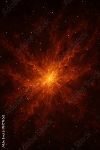 An artistic interpretation of a starburst galaxy seen in infrared light.