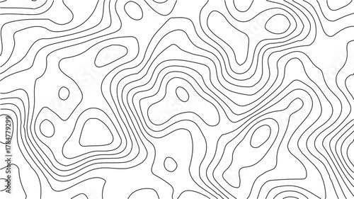 Topographic Contour Map Background. Abstract Vector Wave Grid With Mountain Relief. This Title Retains The Essential Keywords (Topographic, Vector, Contour, Map, Wave, Mountain) Abstract topographic.