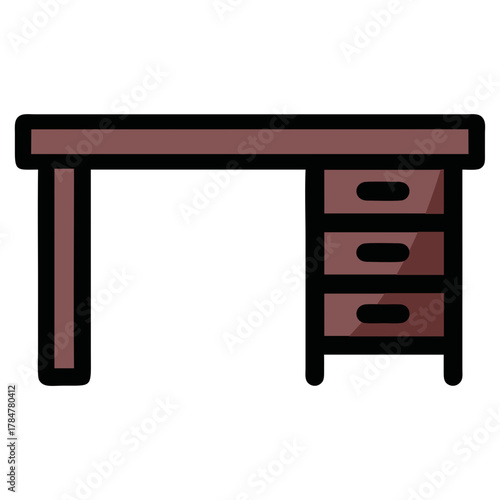 Office Desk Furniture Illustration