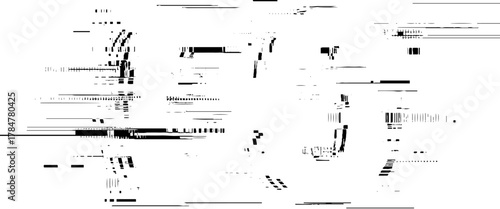 black and white glitch noise texture vector broken transmission. Glitch background. Abstract screen with noise effect. Glitchy noisy background texture with distorted screen pixel overlay effect.