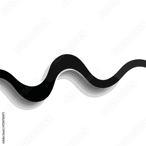 Smooth wave line representing flow, rhythm, and natural balance in minimalist geometric abstraction
