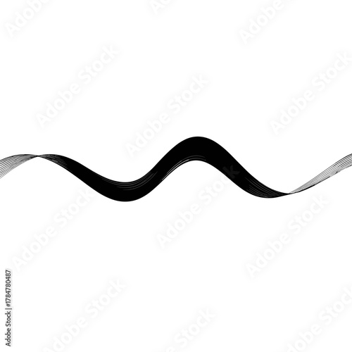 Dynamic flowing wave line expressing rhythm, continuity, and balance in minimalist form