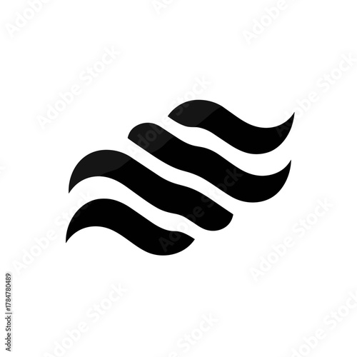 Three flowing wave lines symbolizing harmony, flow, and continuity in minimalist form