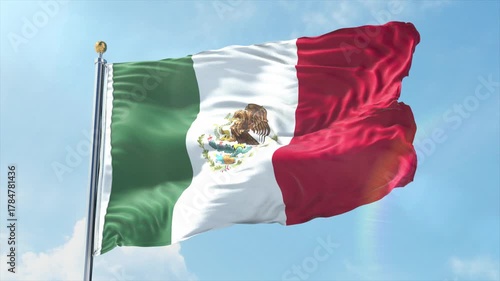 4K Mexico flag waving in the wind - realistic Mexico flag animation in high resolution, perfect for Mexico national day, independence, travel and patriotic video projects