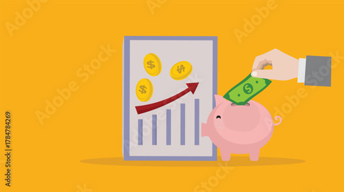 financial growth and investment strategies  featuring a piggy bank