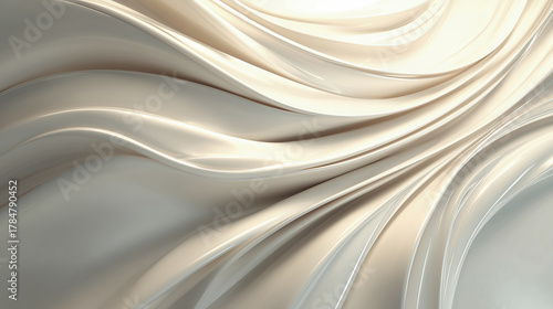 Abstract white glossy waves background