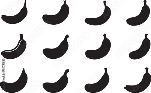 Banana silhouette white background vector illustration Artwork