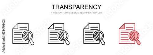 Transparency in 4 different styles vector illustration