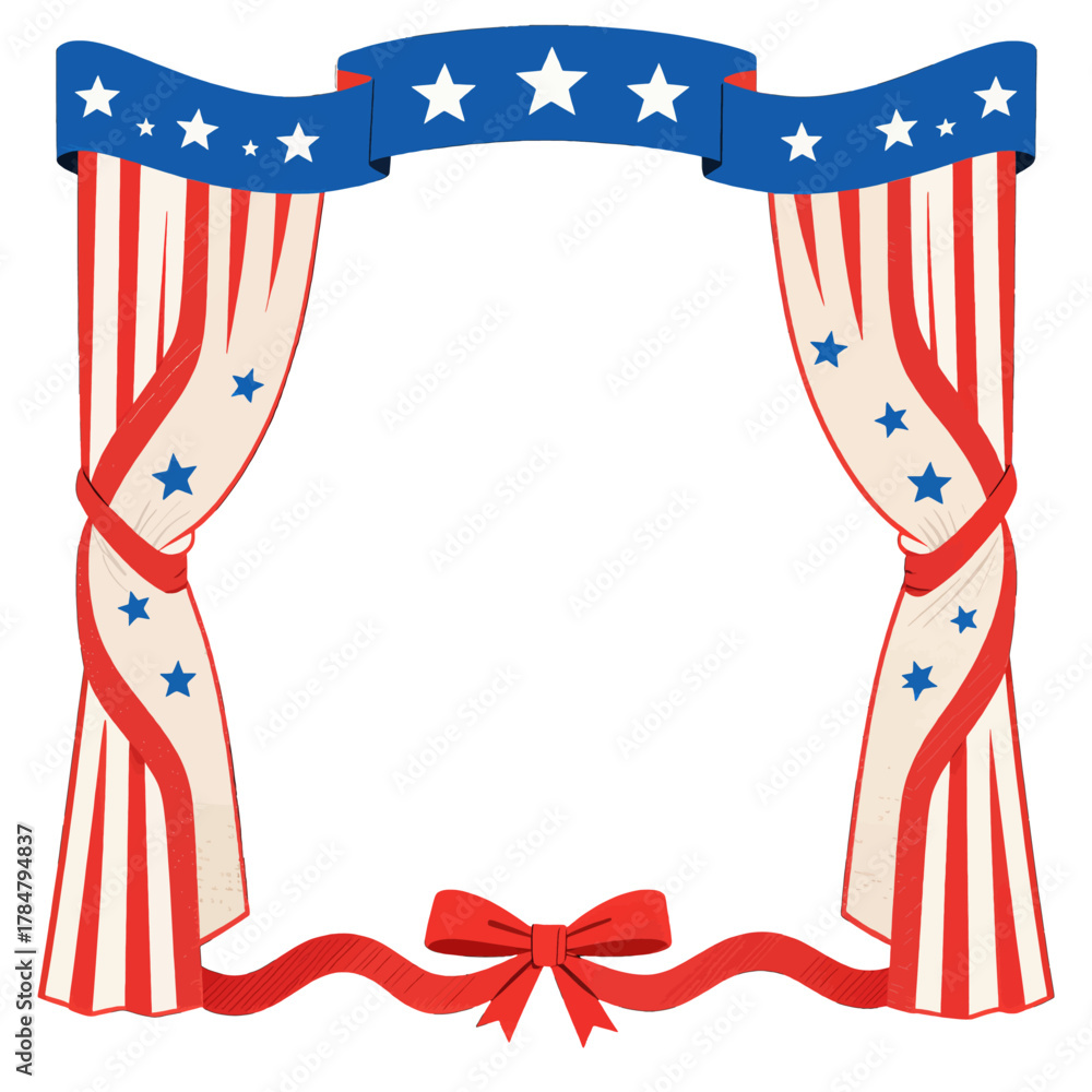 Obraz premium American flag themed decorative frame with stars and stripes