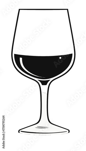Stylish Wine Glass Silhouette with Minimalist Design