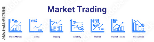 Market Trading web icon vector illustration concept with icon of Stock Market,Trading,Trading,Volatility,Market,Market Trends,Stock Price