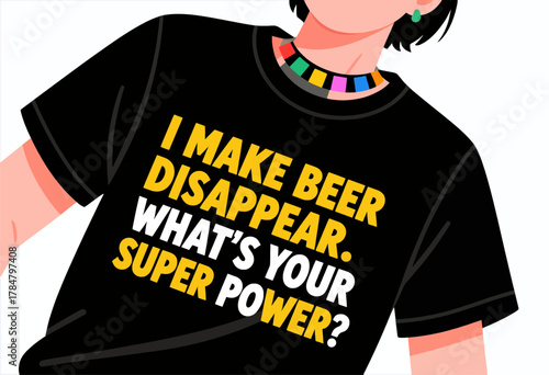 Funny beer lover t-shirt with bold superhero slogan design