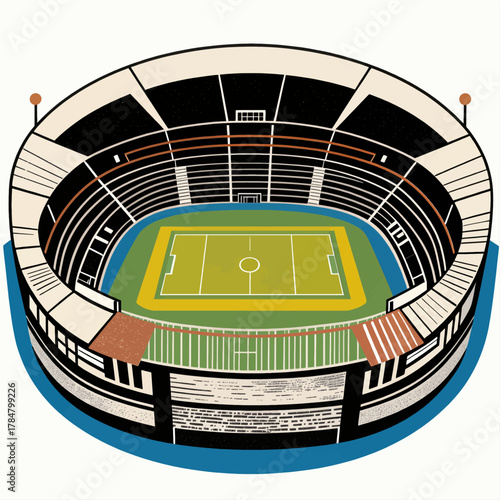 Modern Football Stadium Design Illustration