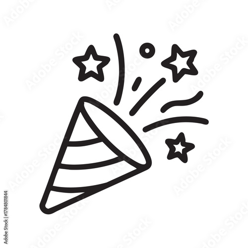 a festive party popper with stars and confetti celebrating joyous occasions high quality professional detailed modern