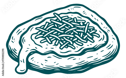 traditional hungarian langos with cheese and sour cream