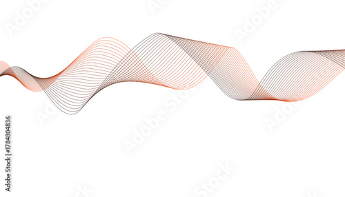 Monochromatic, delicate wave line graphic with orange tint. Monochromatic, delicate wave line graphic with orange tint.