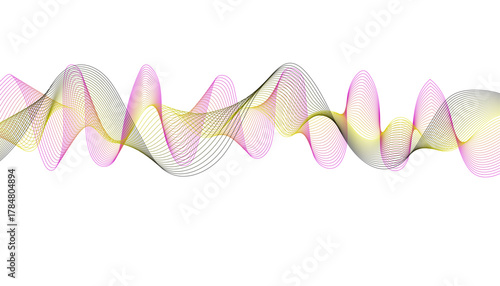 Abstract motion graphic element featuring a complex blend of bright and dark colors.