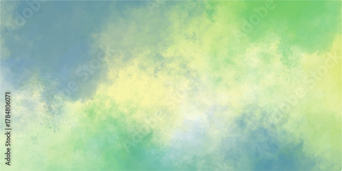 Abstract vintage watercolor texture with hot orange and yellow smoke art design for a sky background. abstract green and yellow mixed painted watercolor background, colorful and shinny watercolor art