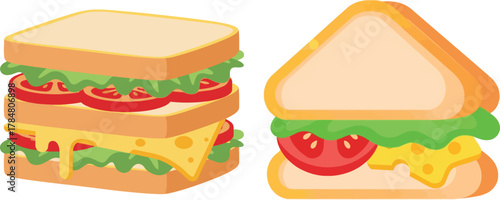 Delicious Sandwiches with Fresh Ingredients Ready to Eat.