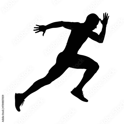 Silhouette of a runner sprinting