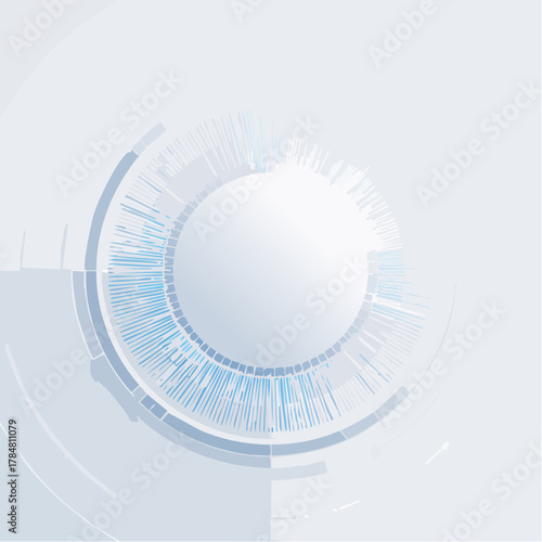 Abstract futuristic circle with radial lines, technology digital background concept design