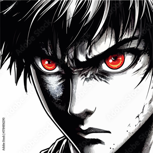 Anime eyes illustration vector art