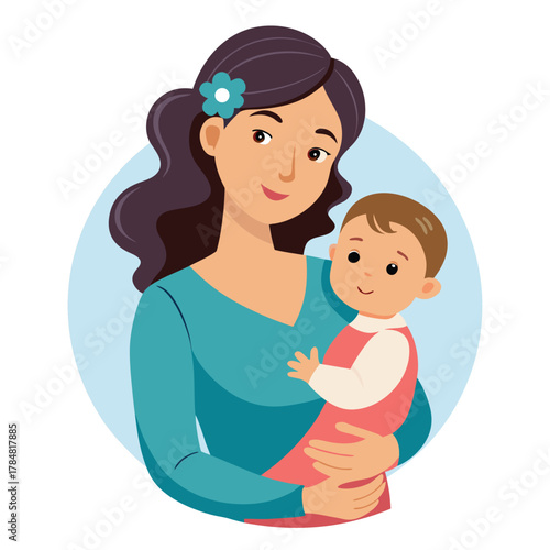 mother holding a baby