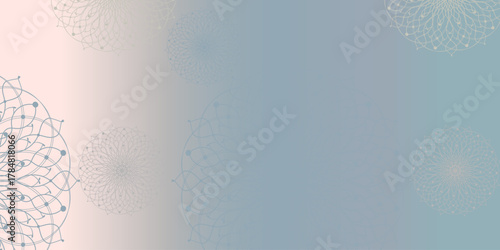 Dreamy gradient wallpaper with mandala pattern. Vector background for yoga, meditation disine