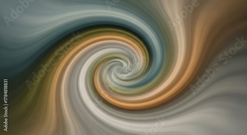 Abstract swirling vortex pattern. Fluid dynamic motion with a soft muted color palette. Hypnotic spiral design for creative concepts. Modern digital art for business presentations