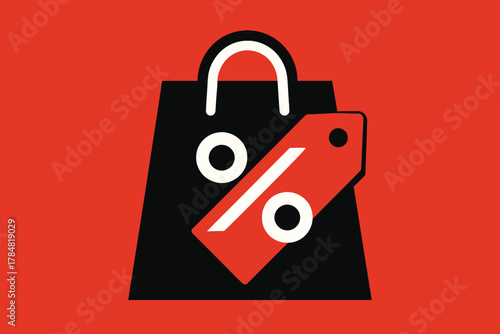 Modern Minimal Black Friday Sale Concept with Bold Contrast and Clean Abstract Shopping Composition