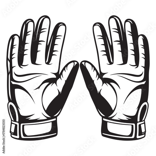American football player gloves icon vector