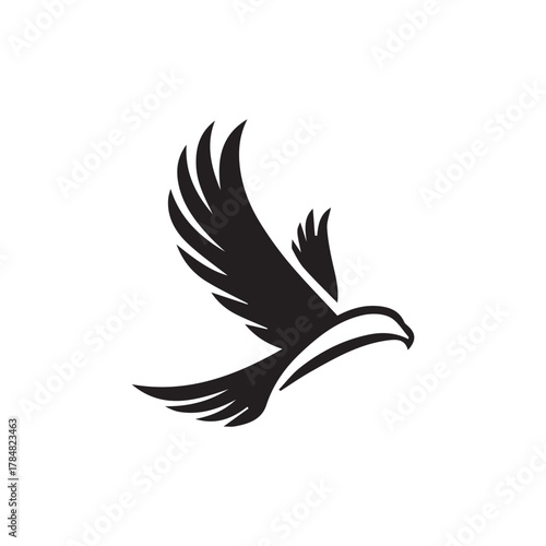 2d Logo of an eagle flying high on a white background