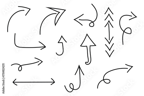 Hand drawn arrows isolated on white background image