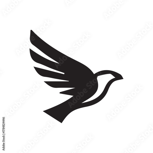 2d Logo of an eagle flying high on a white background