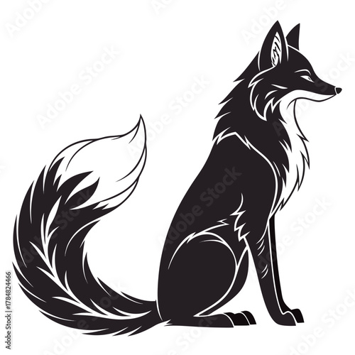 black fox vector illustration