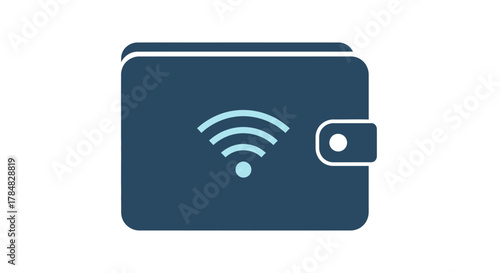 Modern wireless payment wallet icon for digital transactions, seamless and secure payment solutions for a cashless society, contactless payment system