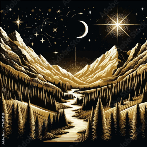 golden christmas tree