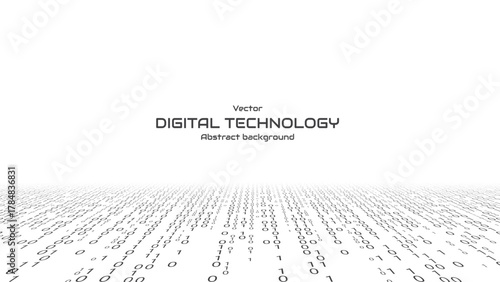 Isometric binary code background. Binary data software programming code banner. Concept of coding, computer cyber source, hacker program. Technology stream binary code. Vector illustration.