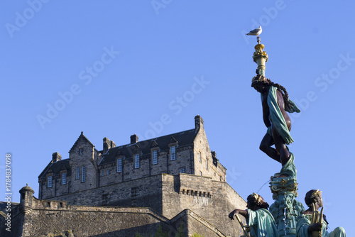 View to Edinburgh Castle, a historic castle in Edinburgh, Scotland
