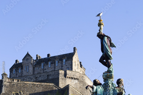 View to Edinburgh Castle, a historic castle in Edinburgh, Scotland