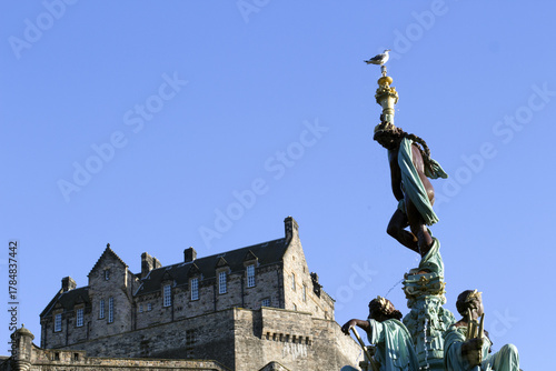 View to Edinburgh Castle, a historic castle in Edinburgh, Scotland