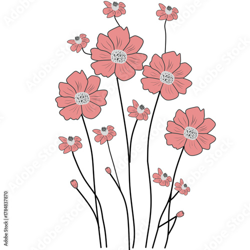 Set of floral branch. Wedding concept with flowers. Floral poster, invite. Vector arrangements for greeting card or invitation design.