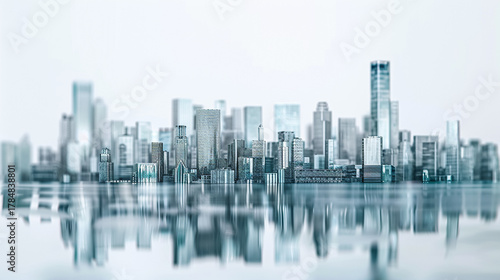 水面に映るビル群