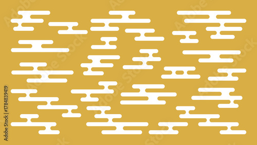 エ霞の和柄背景（金地に白）